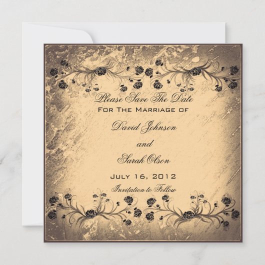 Elegant  Floral Wedding Save the Date (Achterkant)