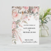 Elegant Floral Wedding Save The Date (Staand voorkant)