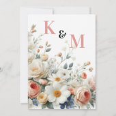 Elegant Floral Wedding Save The Date (Achterkant)