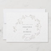 Elegant Floral Wedding Save the Date (Voorkant)
