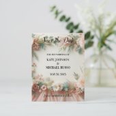 Elegant Floral Wedding  Save The Date (Staand voorkant)