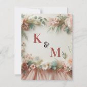 Elegant Floral Wedding  Save The Date (Achterkant)