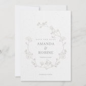 Elegant Floral Wedding Save the Date (Voorkant)