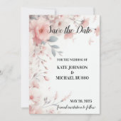 Elegant Floral Wedding Save The Date (Voorkant)