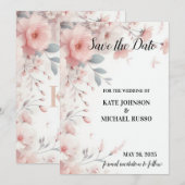 Elegant Floral Wedding Save The Date (Voorkant / Achterkant)
