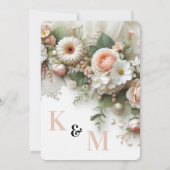 Elegant Floral Wedding Save The Date (Achterkant)