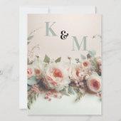 Elegant Floral Wedding Save The Date (Achterkant)