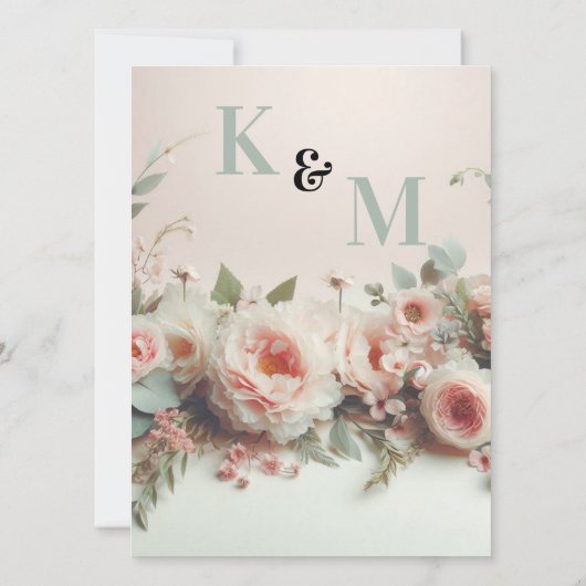 Elegant Floral Wedding  Save The Date (Achterkant)