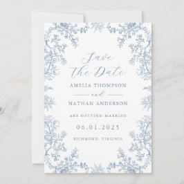 Elegant  Floral Wedding Save the Date