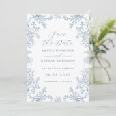 Elegant  Floral Wedding Save the Date (Staand voorkant)