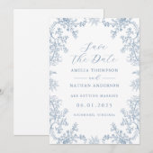 Elegant  Floral Wedding Save the Date (Voorkant / Achterkant)