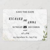 Elegant Floral Wedding Save the Date Card  (Voorkant)