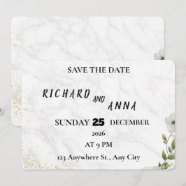 Elegant Floral Wedding Save the Date Card 