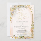 Elegant Floral Wedding Save the Date Kaart (Voorkant)
