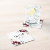 Elegant Floral Wedding Save the Date Kartonnen Onderzetters (Insitu)