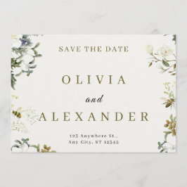 Elegant Floral Wedding Save the Date | Watercolor  Kaart