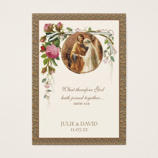 Elegant Floral Wedding Scripting Prayer Kaart (Voorkant)