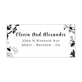 Elegant Floral Wedding Self‑Inking Rubber Stamp |  Zelfinktende Stempel