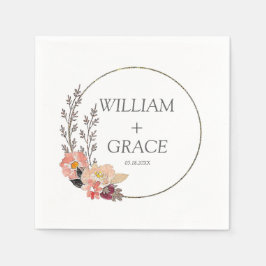 Elegant Floral Wedding Servet