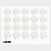 Elegant Floral Wedding Small Round Sticker | (Vel)