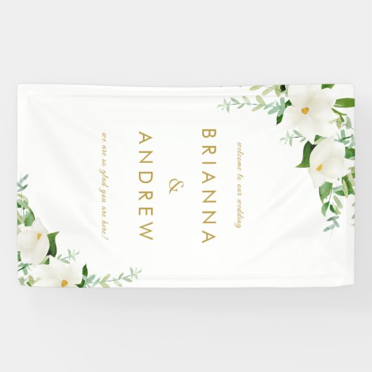 Elegant Floral Wedding Spandoek (Horizontaal)