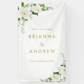 Elegant Floral Wedding Spandoek (Verticaal)