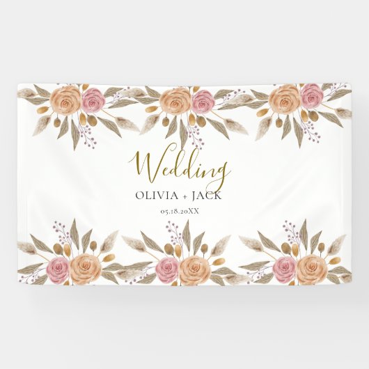 Elegant Floral Wedding Spandoek (Horizontaal)