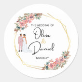 Elegant Floral Wedding Sticker (Voorkant)