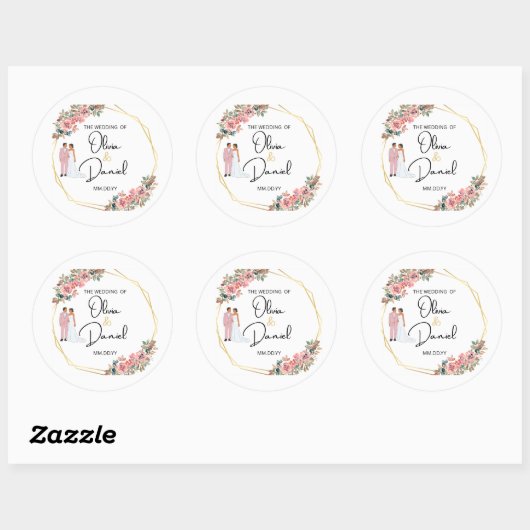 Elegant Floral Wedding Sticker (Vel)