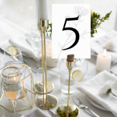 Elegant Floral Wedding Table Number Kaart