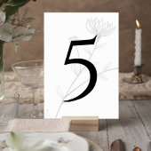 Elegant Floral Wedding Table Number Kaart