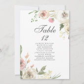 Elegant Floral Wedding Table Number (Zitplaatje) (Achterkant)