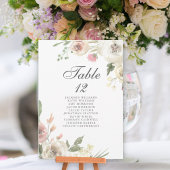 Elegant Floral Wedding Table Number (Zitplaatje)