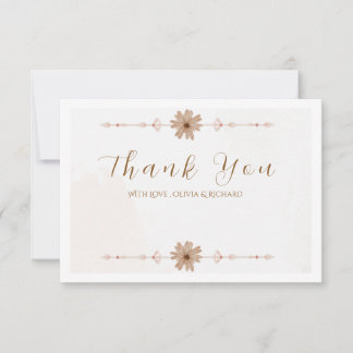 Elegant Floral Wedding Thank You Card Bedankkaart