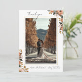 Elegant Floral Wedding Thank You Card Bedankkaart (Staand voorkant)