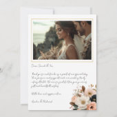 Elegant Floral Wedding Thank You Card Bedankkaart (Achterkant)