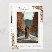 Elegant Floral Wedding Thank You Card Bedankkaart (Voorkant / Achterkant)