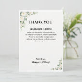 Elegant Floral Wedding Thank You Card Kaart (Staand voorkant)