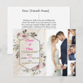 Elegant Floral Wedding Uitnodiging Briefkaart (Voorkant / Achterkant)