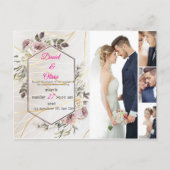 Elegant Floral Wedding Uitnodiging Briefkaart (Voorkant)