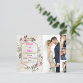 Elegant Floral Wedding Uitnodiging Briefkaart (Staand voorkant)