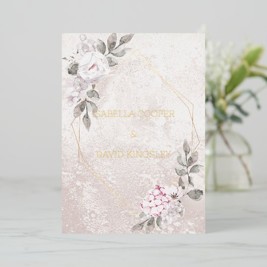 Elegant Floral Wedding | Uitnodiging Folie (Staand Voorkant)