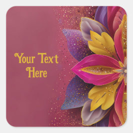 Elegant Floral Wedding Vierkante Sticker