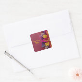 Elegant Floral Wedding Vierkante Sticker (Envelop)