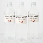Elegant Floral Wedding Waterfles Etiket (Flessen)