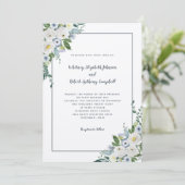 Elegant Floral Wedding Waterverf Gray Chic Luxury Kaart (Staand voorkant)