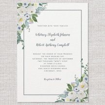 Elegant Floral Wedding Waterverf Gray Chic Luxury