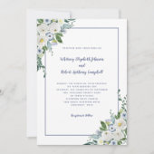 Elegant Floral Wedding Waterverf White Blue Chic Kaart (Voorkant)
