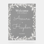 Elegant Floral Wedding Welcome Sign - Custom Made Acryl Bord (Voorkant)