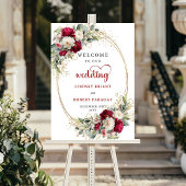 Elegant Floral Wedding Welcome Sign Personalized  Poster